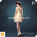 New Fashion Lady Golden Robe de fête de Noël Elegant Slim Sexy Wedding Evening Party Mini robe d&#39;or